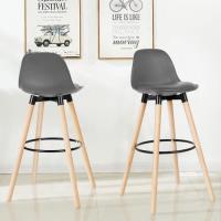 2 Chaises/TABOURET de Bar/chaise de salle à manger/chaise de café-GRIS