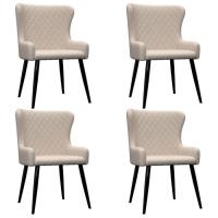 Lot de 4 Chaises de salle à manger - Chaise de salon Chaise à dîner Crème - Tissu Meuble© ®JDRPSW®