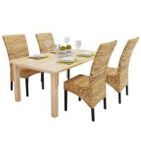 Style Essentiel - Lot de 4 Chaises, Chaise de salle à manger, Salon & Cuisine, Bois solide de mangui