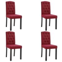 [Style Campagne] 42984 Lot de 4 Chaises à dîner - Chaise à dîner - Chaise de salle à manger - Rouge 