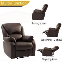 EXBON P2O Fauteuil TV-fauteuil relax-canapé en cuir-canapé inclinable-cuir PU- entièrement étiré dim