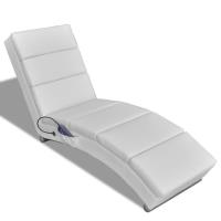 MAISON - Fauteuil Relaxation Massage inclinable - Fauteuil de relax Fauteuil Relax Blanc Similicuir 