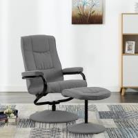 MAISON - Fauteuil Relaxation inclinable avec repose-pied - Fauteuil Relax Confortable - Gris clair T