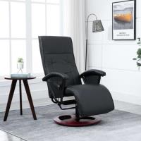 Fauteuil TV  - Fauteuil relax inclinable  - Style Scandinave - pivotant Noir Similicuir®UKFBHV®
