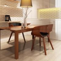 Style Industriel Loft - Chaises de salle à manger 2pcs Marron Bois courbé et similicuir Chaise à dîn