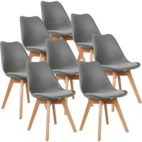 Chaise scandinave en coloris gris foncé - Lot de 8 Chaises Salle à Manger