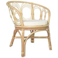 FR•013989 Chaise de salle à manger avec coussin Rotin naturel et lin ,72x68x76 cm