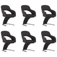 Lot de 6 pcs chaises de salle à manger - Style contemporain Scandinave chaise Cuisine 6 pcs - Marron