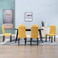 Meilleures Offres - 6 x Chaises de salle à manger Haut de gamme - Chaise à dîner - Jaune - Tissu -69