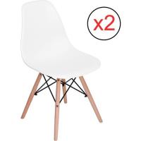 H.J WEDOO Lot de 2 chaise Scandinave design La mode Salle à Manger Chaises de blanc - 41cm * 46cm * 