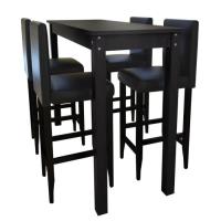 Ensemble de table et chaise de salle à manger Set de 1 table de bar et 4 tabourets Contemporain