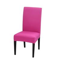 Rose-2pcs -Housse de chaise en élasthanne,couleur unie,protection élastique pour salle à manger,banq