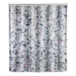 Accessoires de salle de bain Wenko Rideau de douche design terrazzo - polyester - 180 x 200 cm - gris