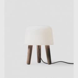 Andtradition Lampe de table verre milk h25 cm - bois laqué