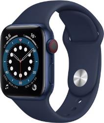 Apple Watch Series 6 GPS + Cellular, 40mm Boîtier en Aluminium Bleu avec Bracelet Sport Bleu Intense