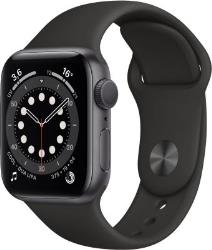 Apple Watch Series 6 GPS, 40mm Boîtier en Aluminium Gris Sidéral avec Bracelet Sport Noir