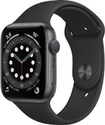 Apple Watch Series 6 GPS, 44mm Boîtier en Aluminium Gris Sidéral avec Bracelet Sport Noir