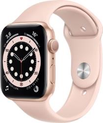 Apple Watch Series 6 GPS + Cellular, 44mm Boîtier en Aluminium Or avec Bracelet Sport Rose des Sables
