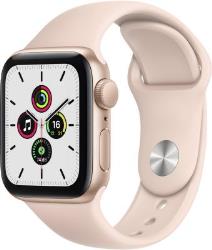 Apple Watch SE GPS, 44mm Boîtier en Aluminium Or avec Bracelet Sport Rose des Sables