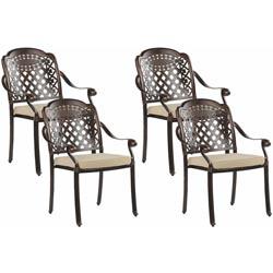 Lot de 4 chaises de jardin en aluminium marron foncé MANFIRA - BELIANI