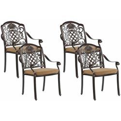 Lot de 4 chaises de jardin en aluminium marron foncé SALENTO - BELIANI