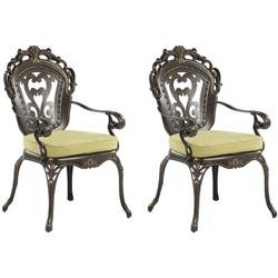 Beliani - Lot de 2 chaises de jardin en aluminium marron foncé SAPRI
