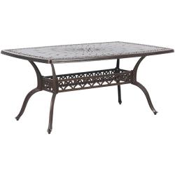 Beliani - Table de jardin en aluminium marron 102 x 165 cm LIZZANO