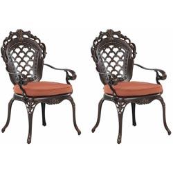 Beliani - Set de 2 chaises de jardin en aluminium marron LIZZANO