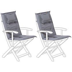 Beliani - Lot de 2 coussins en tissu gris graphite pour chaises de jardin MAUI