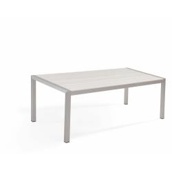 Beliani - Table de jardin en aluminium et bois synthétique blanc 180 x 90 cm VERNIO