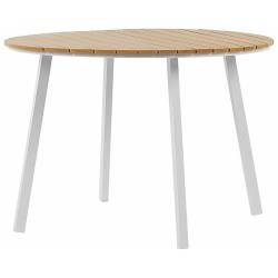 Beliani - Table de jardin en bois synthétique et aluminium blanc 105 cm CAVOLI