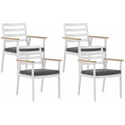 Beliani - Lot de 4 chaises de jardin en aluminium blanc CAVOLI