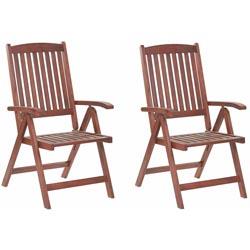 Beliani - Lot de 2 chaises de jardin pliantes en bois TOSCANA