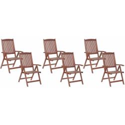 Beliani - Lot de 6 chaises de jardin pliantes en bois TOSCANA