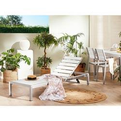 Beliani - Transat de jardin en aluminium et bois composite blanc NARDO