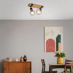 Briloner plafonnier Wood Basic à 2 lampes