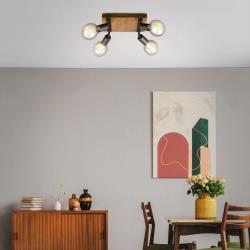 Briloner plafonnier Wood Basic à 4 lampes