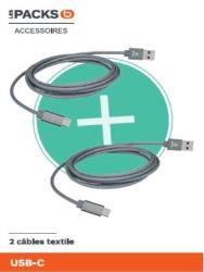 Câble USB C Adeqwat x2 cables USB-C 1m20 + 2m