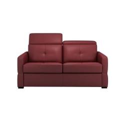 Canapé 2 places cuir avec têtières relevables Severin - rouge