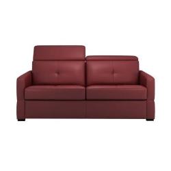 Canapé 3 places cuir avec têtières relevables Severin - rouge