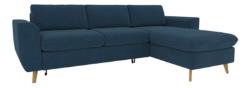Canapé d'angle convertible méridienne réversible LAGO tissu Malmo bleu 81
