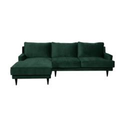Canapé d'angle gauche tissu velours Oscar CAMIF EDITION - vert emeraude