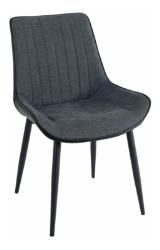 Chaise bi-matière ST MORITZ gris/noir
