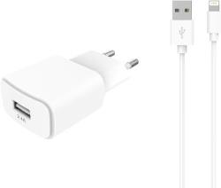 Chargeur secteur Essentielb USB 2,4A + Cable lightning blanc