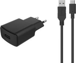 Chargeur secteur Essentielb USB 2,4A + Cable USB-C noir