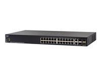 Cisco Sg550X-24P-K9 Géré L3 Gigabit Ethernet 10/100/1000, Noir 1U Connexion Ethernet, supportant l