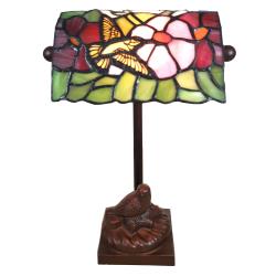 Clayre & Eef lampe à poser 6008, style Tiffany, motif d'oiseaux