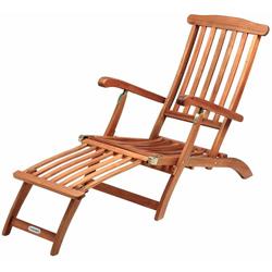 Deuba - Chaise longue en bois Queen Mary - Transat Bain de Soleil Jardin Siège Relax