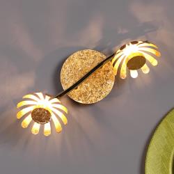 Eco-Light plafonnier LED Bloom à 2 lampes doré