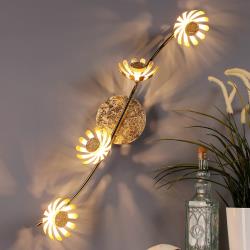 Eco-Light plafonnier LED Bloom à 4 lampes doré